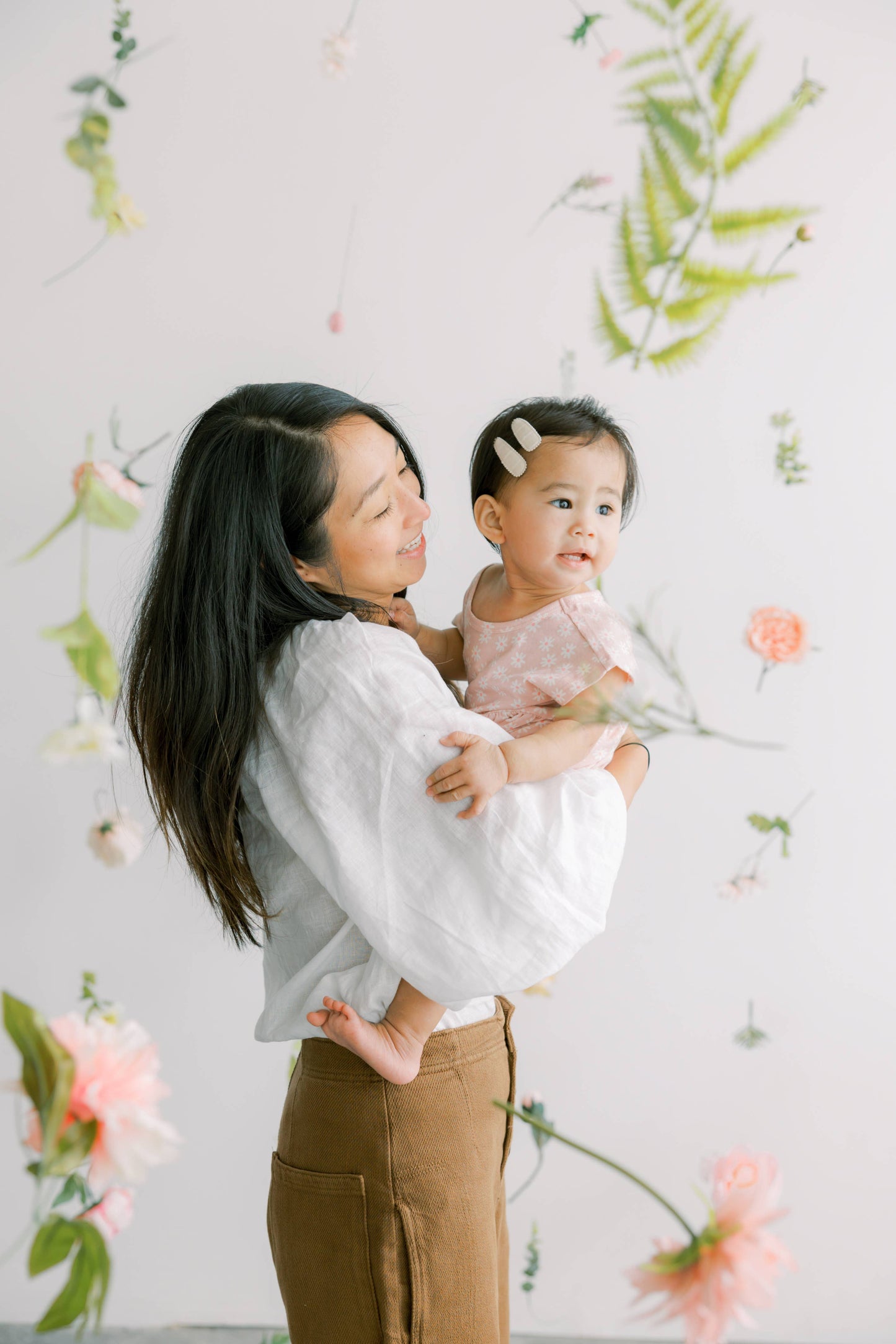 Frankie & Claude - Lizzy Pink & Navy Floral Hair Clips