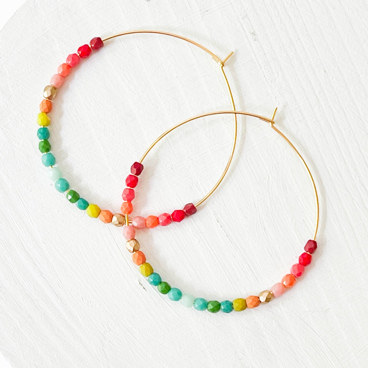 Nest Pretty Things - Large Ombre Beaded Hoops