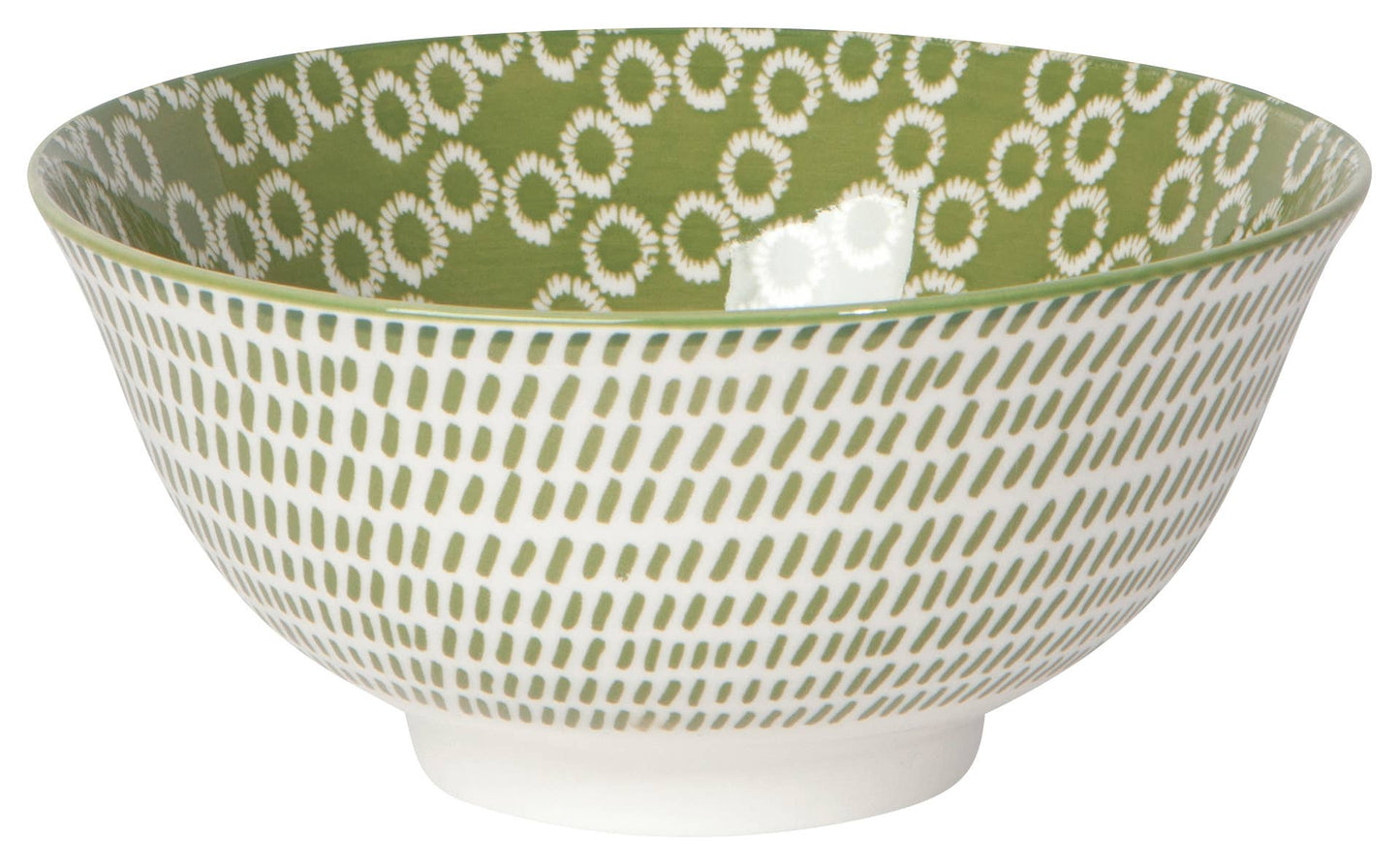 Now Designs by Danica - Green Rings Stamped Bowl 6 inch