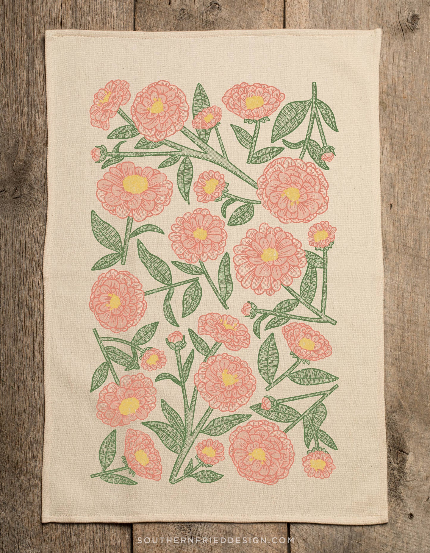 SOUTHERN FRIED DESIGN BARN - NEW Zinnia Pattern Kitchen Towel