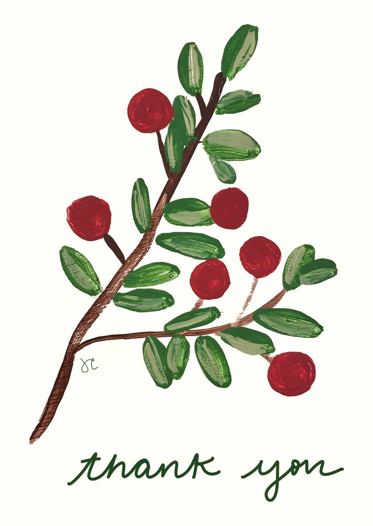 Citrus Daisy - Cranberry Thank You Card