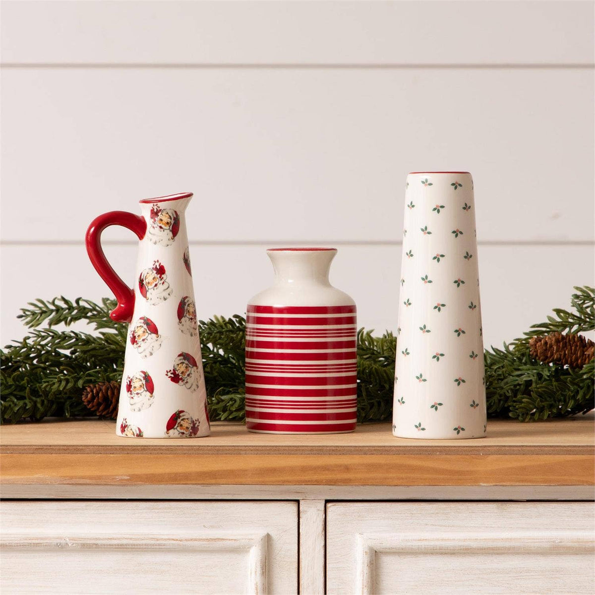 Audrey's Home & Gift - Vintage Santa Bud Vases (Set Of 03)