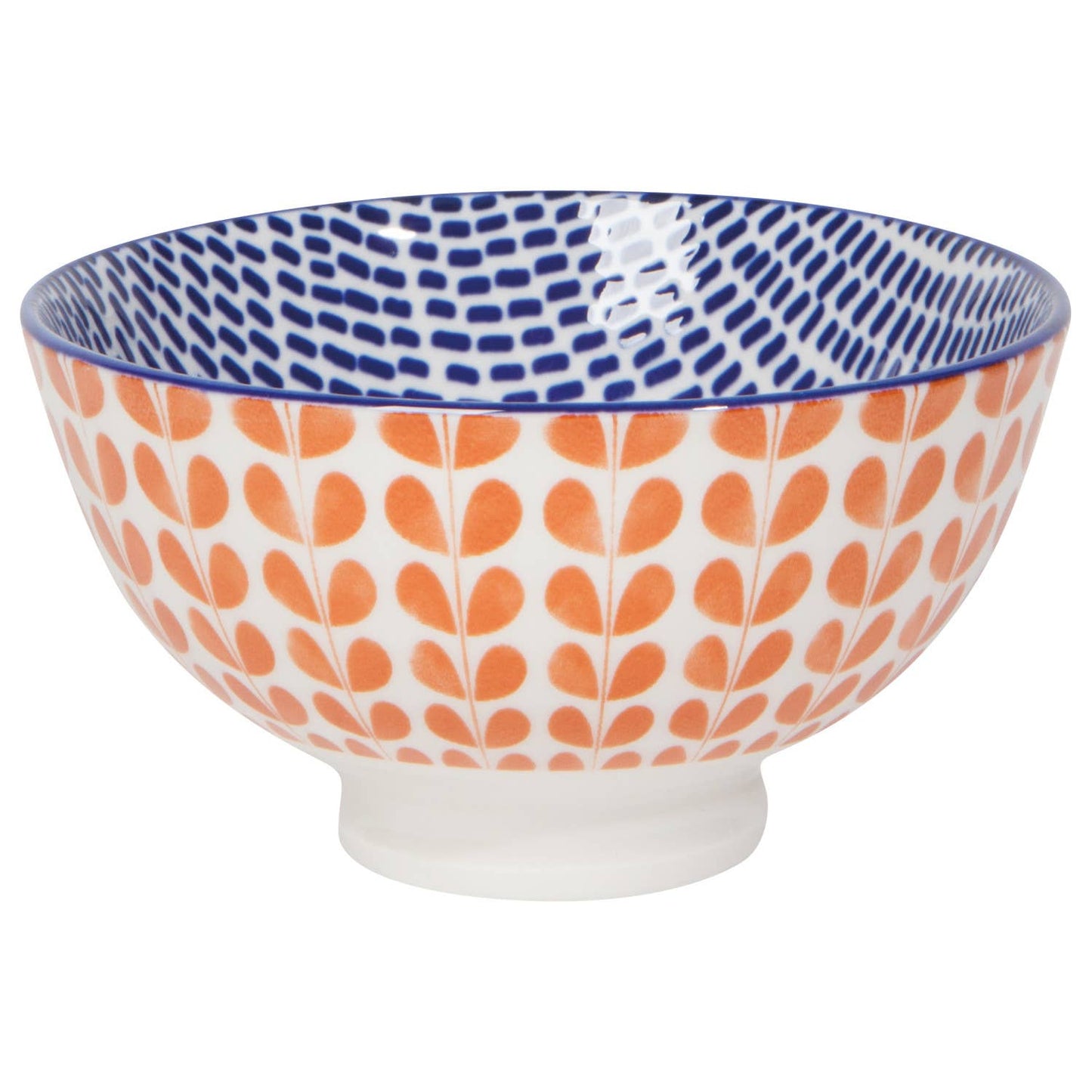 Now Designs by Danica - Orange Blue Blossom Stamped Bowl 4 Inch