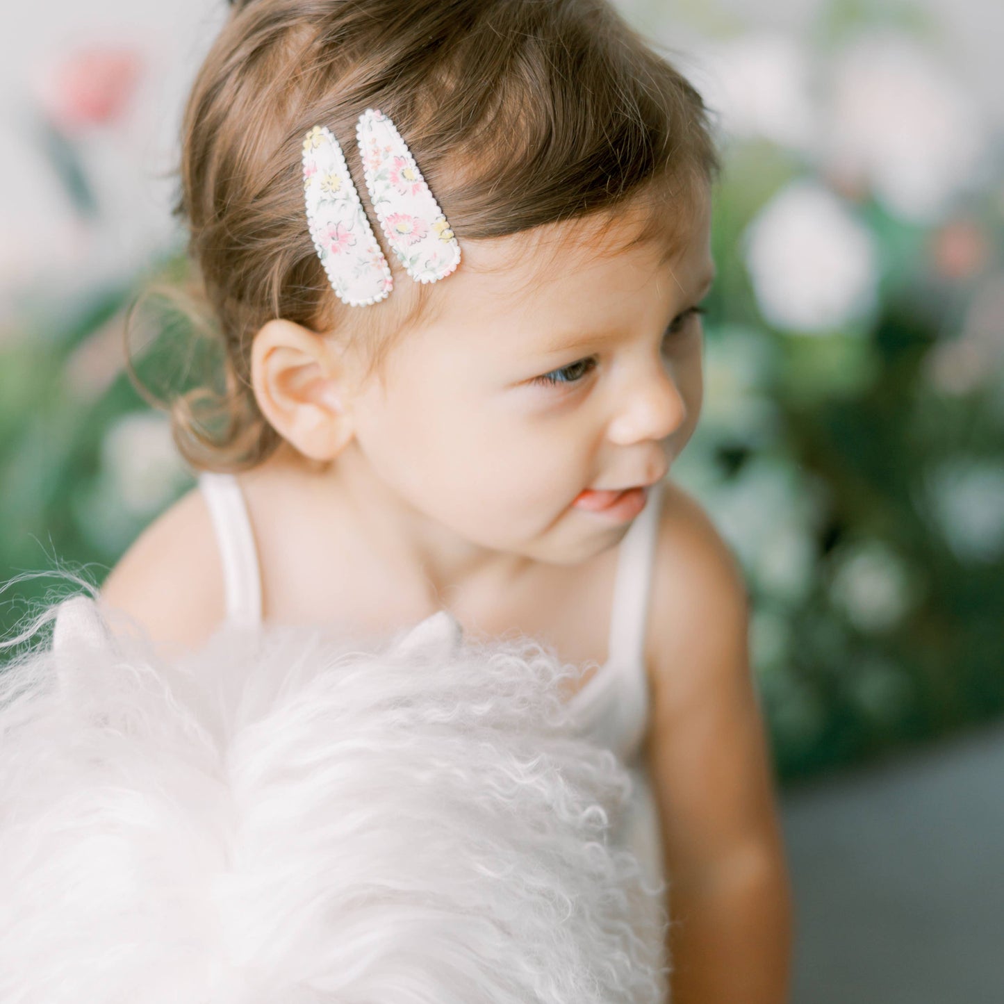 Frankie & Claude - Lizzy Pink & Navy Floral Hair Clips