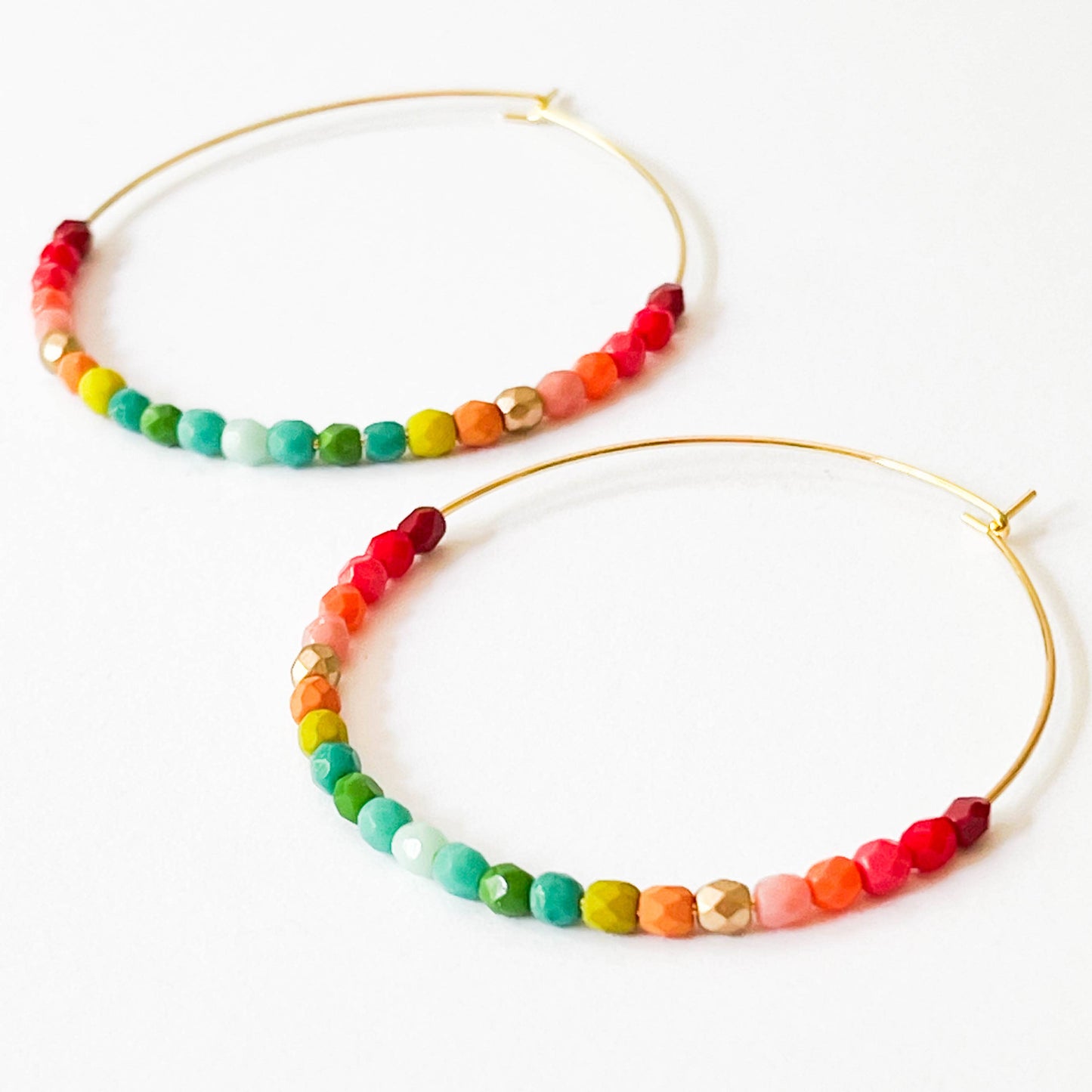 Nest Pretty Things - Large Ombre Beaded Hoops