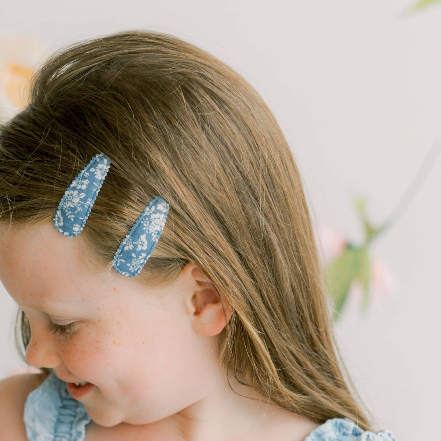 Frankie & Claude - Lizzy Pink & Navy Floral Hair Clips