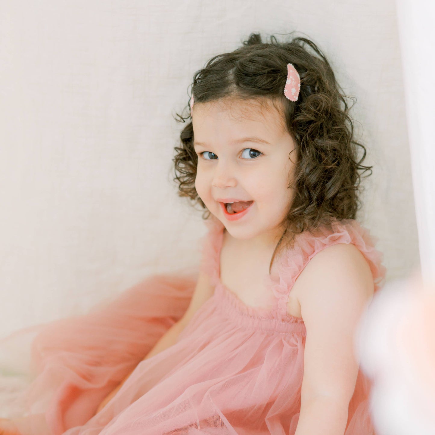 Frankie & Claude - Lizzy Pink & Navy Floral Hair Clips