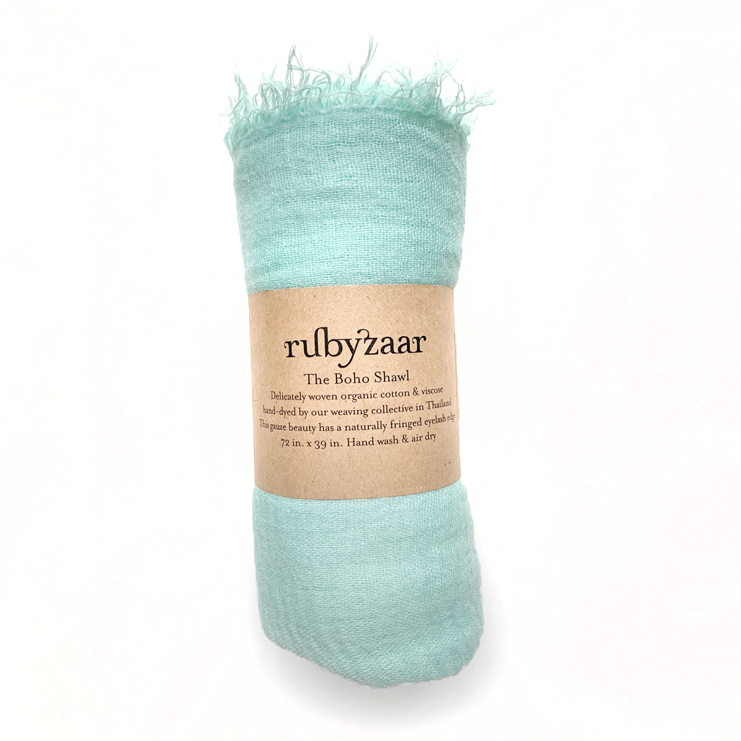 Rubyzaar - Boho Scarf - Seafoam