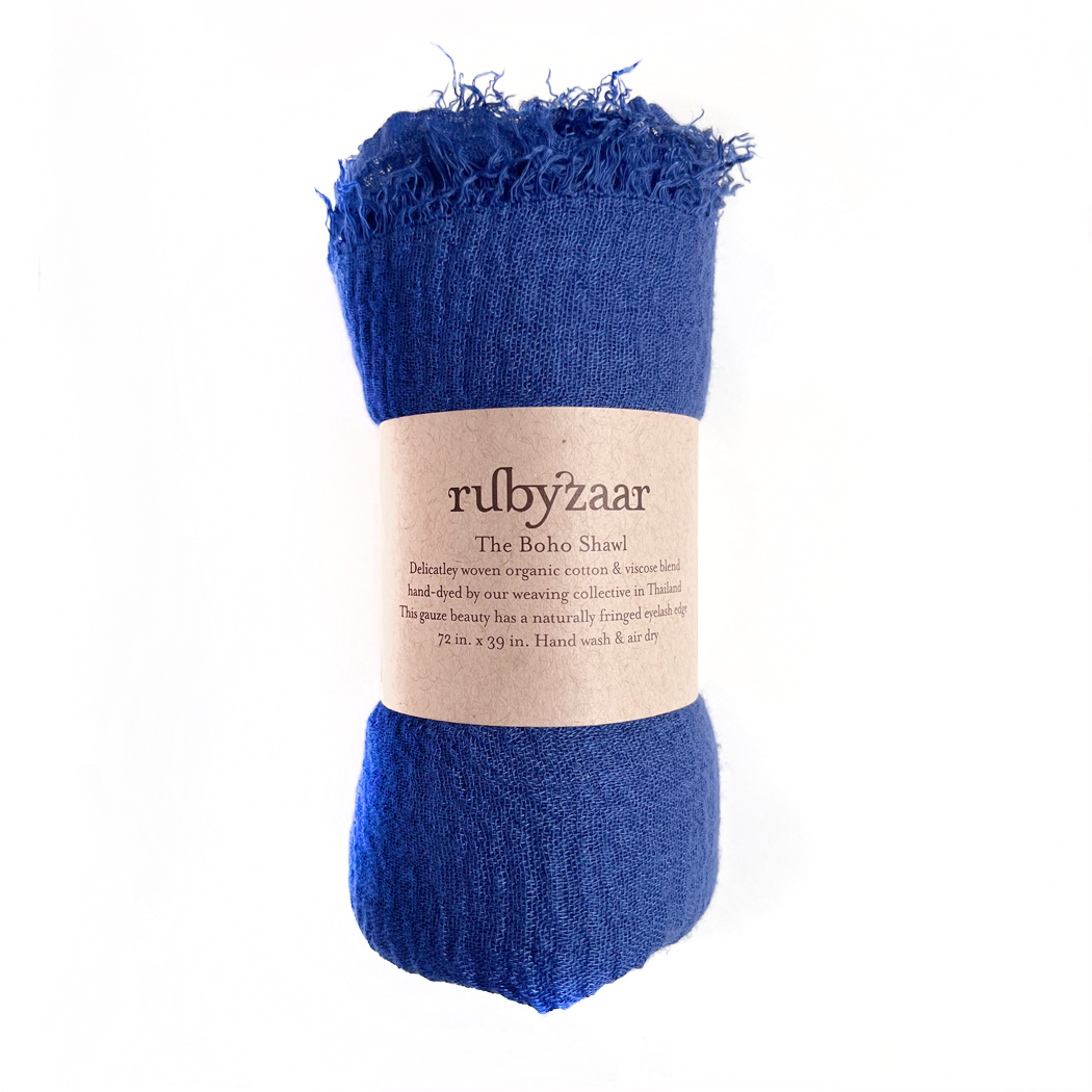 Rubyzaar - Boho Scarf - Royal Blue