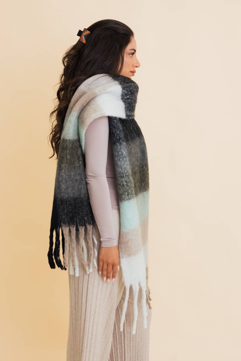 Leto Accessories - Cozy Breeze Oversized Fringe Scarf - Fall & Winter Essential