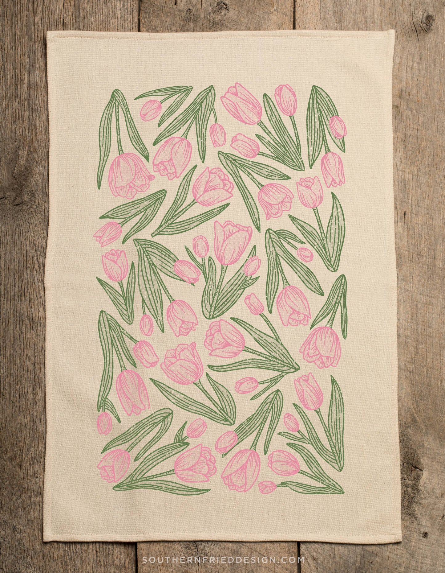 SOUTHERN FRIED DESIGN BARN - NEW Tulip Pattern Kitchen Towel