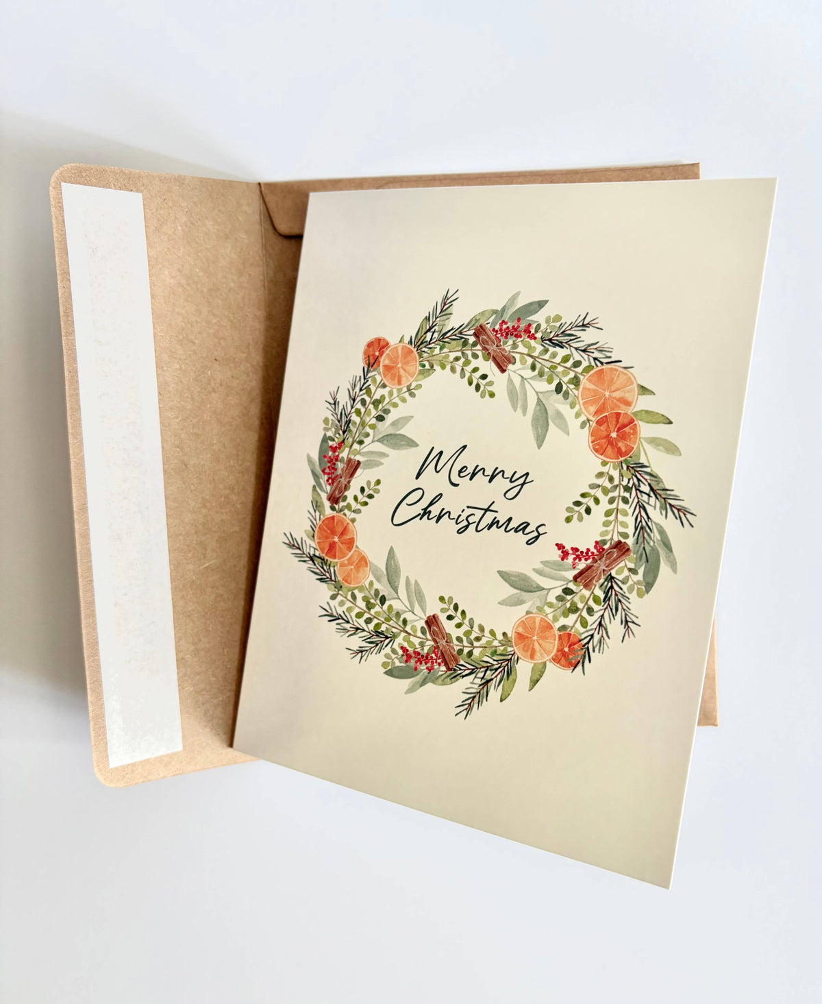 Jennifer Vaudo Art - Citrus Christmas Card, Watercolor Illustration, Tropical