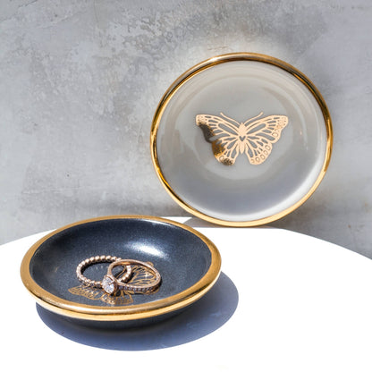Apricity Ceramics - Gold Butterfly Ring Dish | Handmade Pottery Trinket Holder