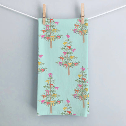 Gert & Co - Whimsical Holiday Trees Tea Towel | Cute Christmas Tree