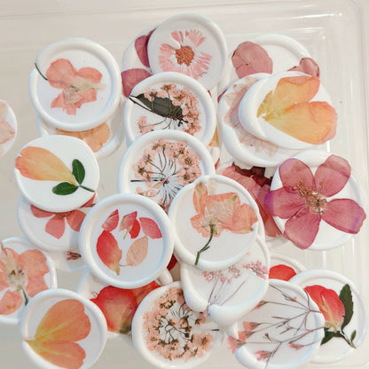 Frankie & Claude - Pressed Botanical Pink Floral Wax Seals | Peel & Stick