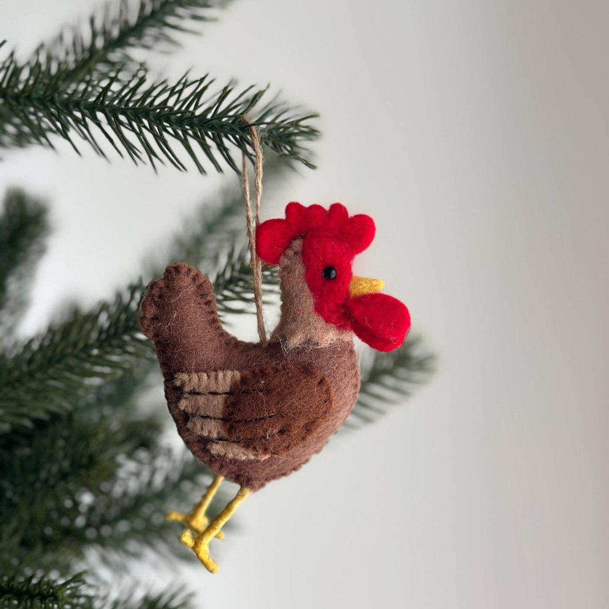 Ganapati - Felt Brown Rooster Ornament