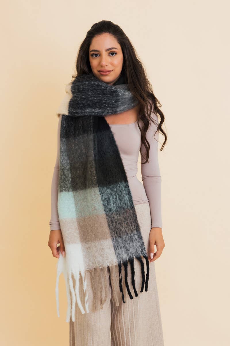 Leto Accessories - Cozy Breeze Oversized Fringe Scarf - Fall & Winter Essential