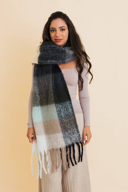 Leto Accessories - Cozy Breeze Oversized Fringe Scarf - Fall & Winter Essential