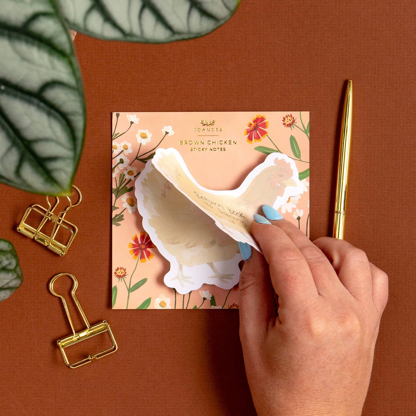 1canoe2 | One Canoe Two Paper Co. - Brown Chicken Sticky Notes