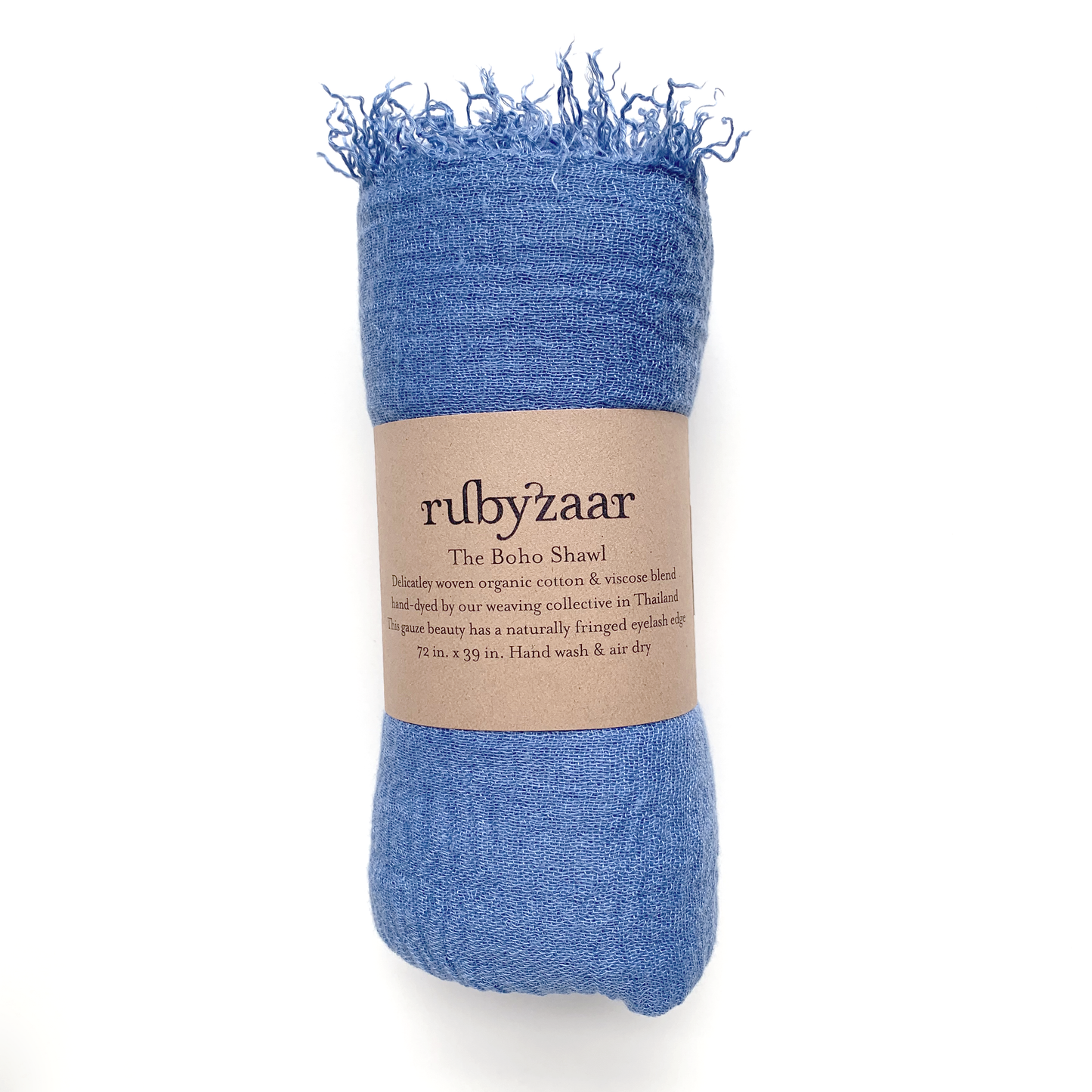 Rubyzaar - Boho Scarf - Cornflower