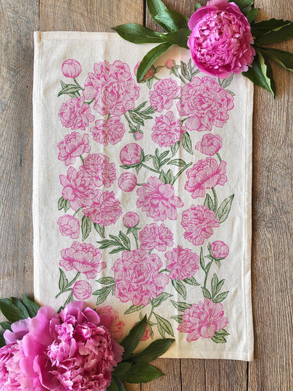 SOUTHERN FRIED DESIGN BARN - Peony Pattern - Kitchen Towel