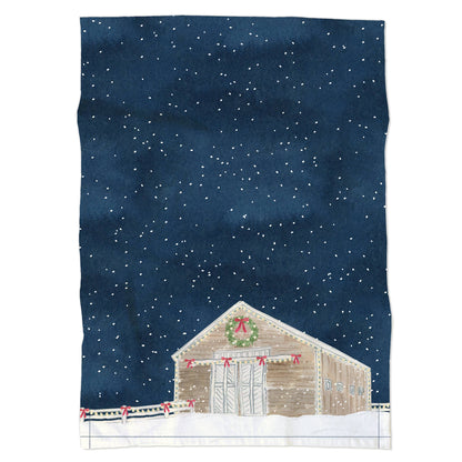 Gert & Co - Whimsical Holiday Barn Tea Towel | Holiday Barn Dish Towel