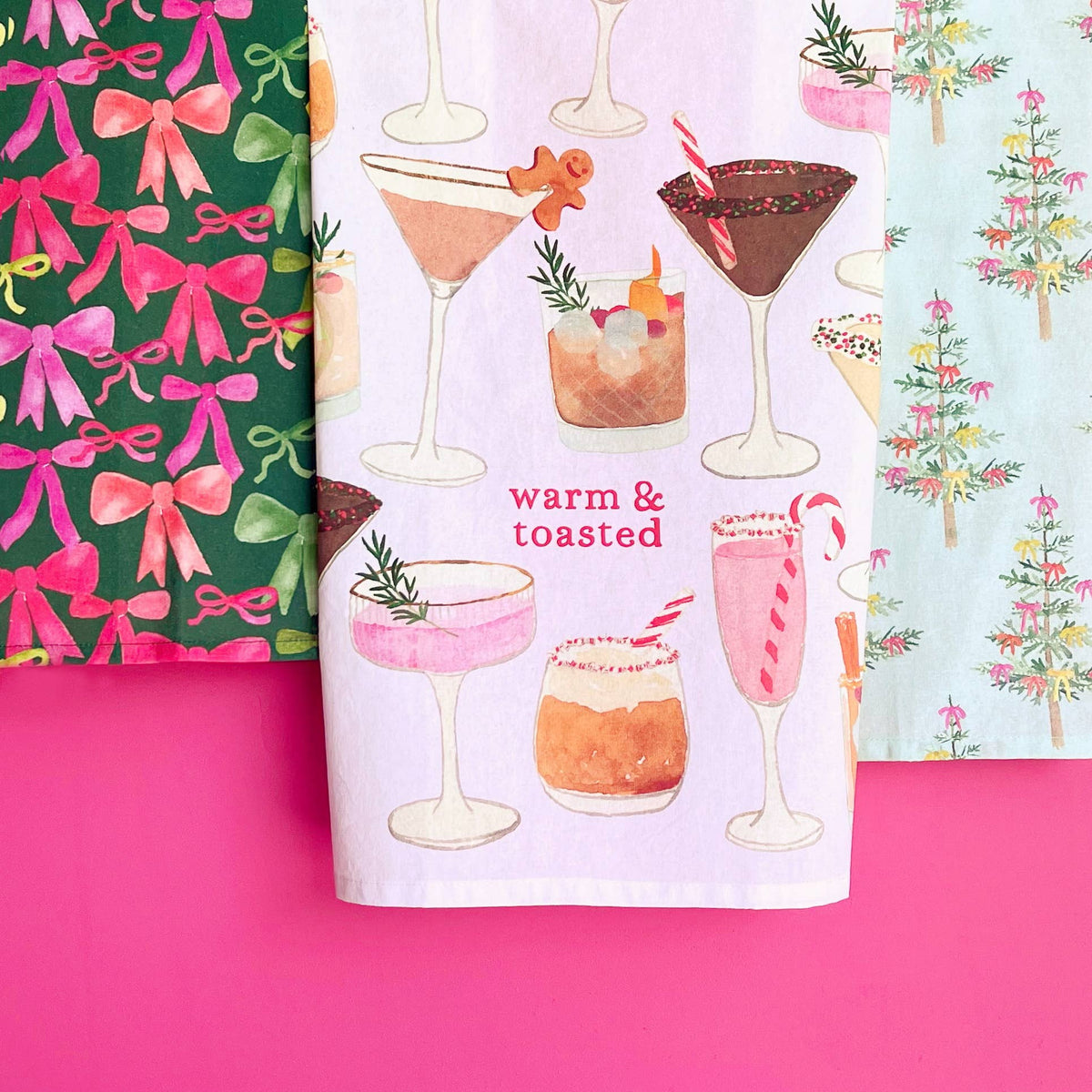 Gert & Co - Whimsical Holiday Trees Tea Towel | Cute Christmas Tree