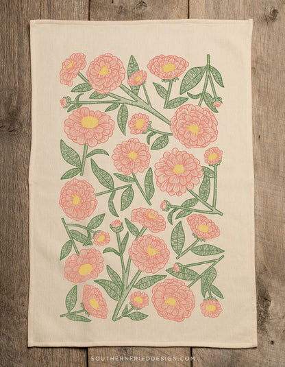 SOUTHERN FRIED DESIGN BARN - NEW Zinnia Pattern Kitchen Towel