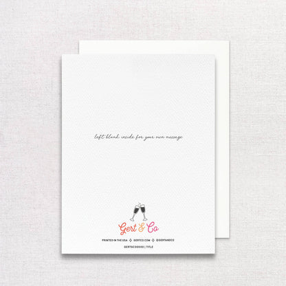 Gert & Co - Whimsical Merry & Bright Holiday Greeting Card | Gold Foil