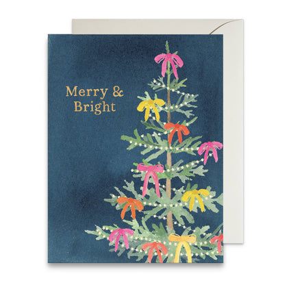 Gert & Co - Whimsical Merry & Bright Holiday Greeting Card | Gold Foil