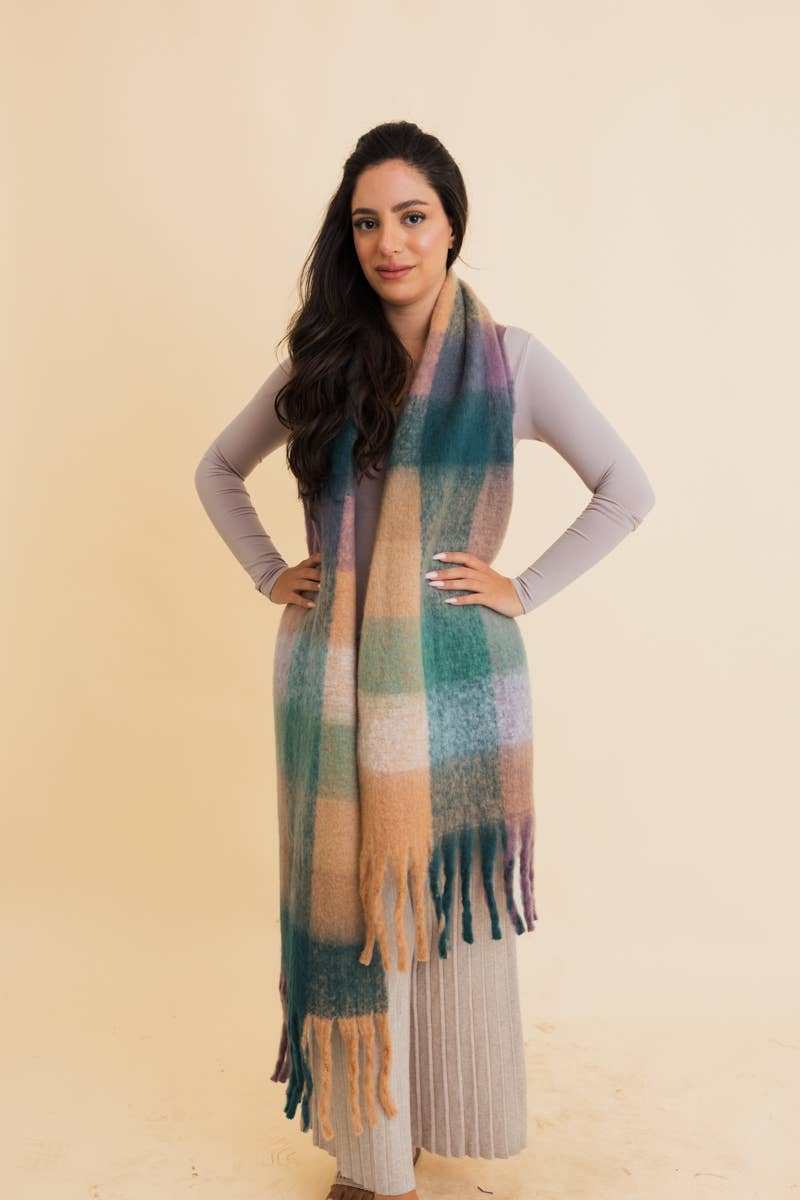 Leto Accessories - Cozy Breeze Oversized Fringe Scarf - Fall & Winter Essential