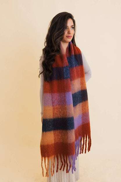 Leto Accessories - Cozy Breeze Oversized Fringe Scarf - Fall & Winter Essential
