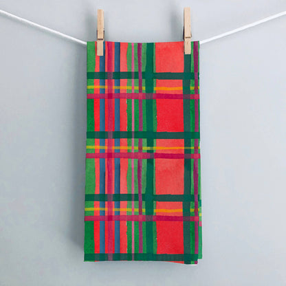 Gert & Co - Holiday Plaid Tea Towel | Christmas Tea Towel