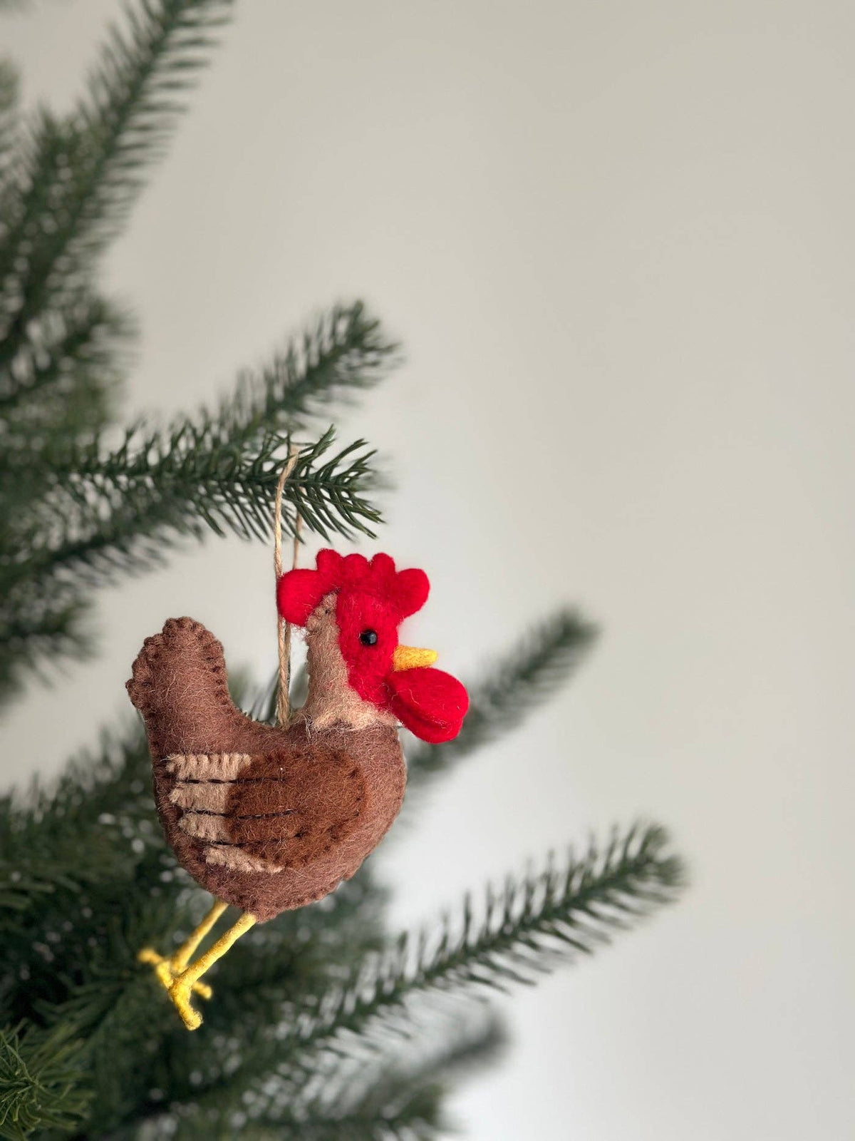 Ganapati - Felt Brown Rooster Ornament