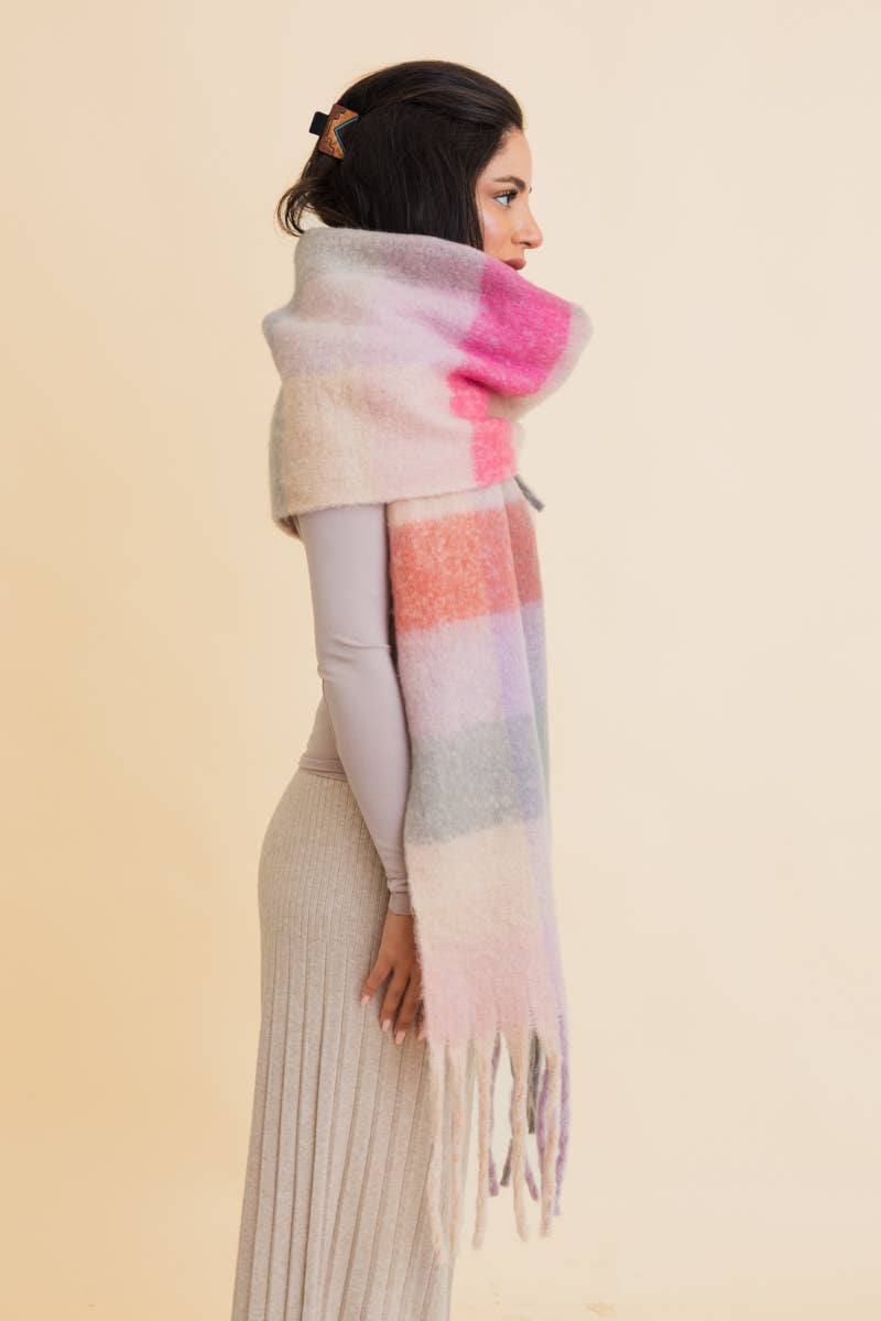 Leto Accessories - Cozy Breeze Oversized Fringe Scarf - Fall & Winter Essential