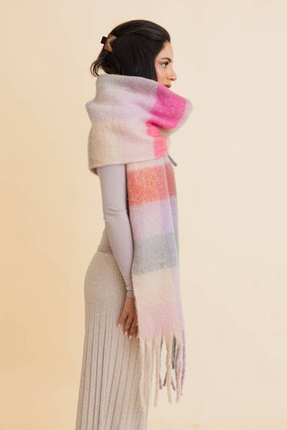 Leto Accessories - Cozy Breeze Oversized Fringe Scarf - Fall & Winter Essential
