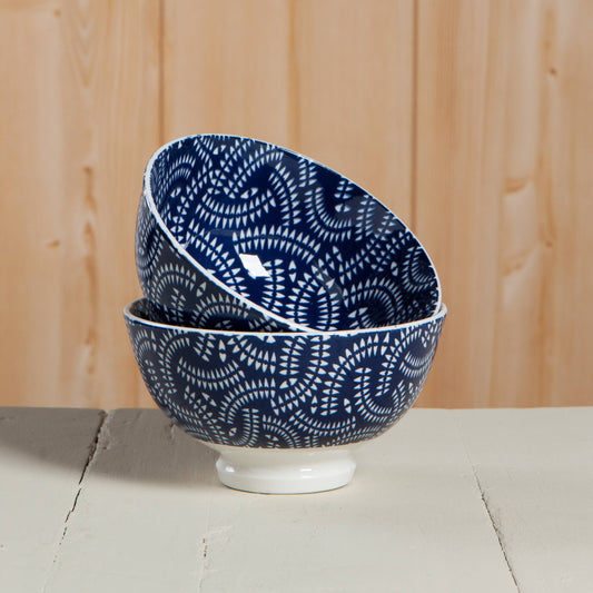 Now Designs by Danica - Indigo Geo Stamped Bowl 4 inch