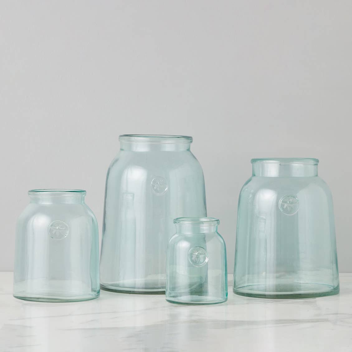 etúHOME - French Bee Clear Mason Jar Vase with Seal, Small