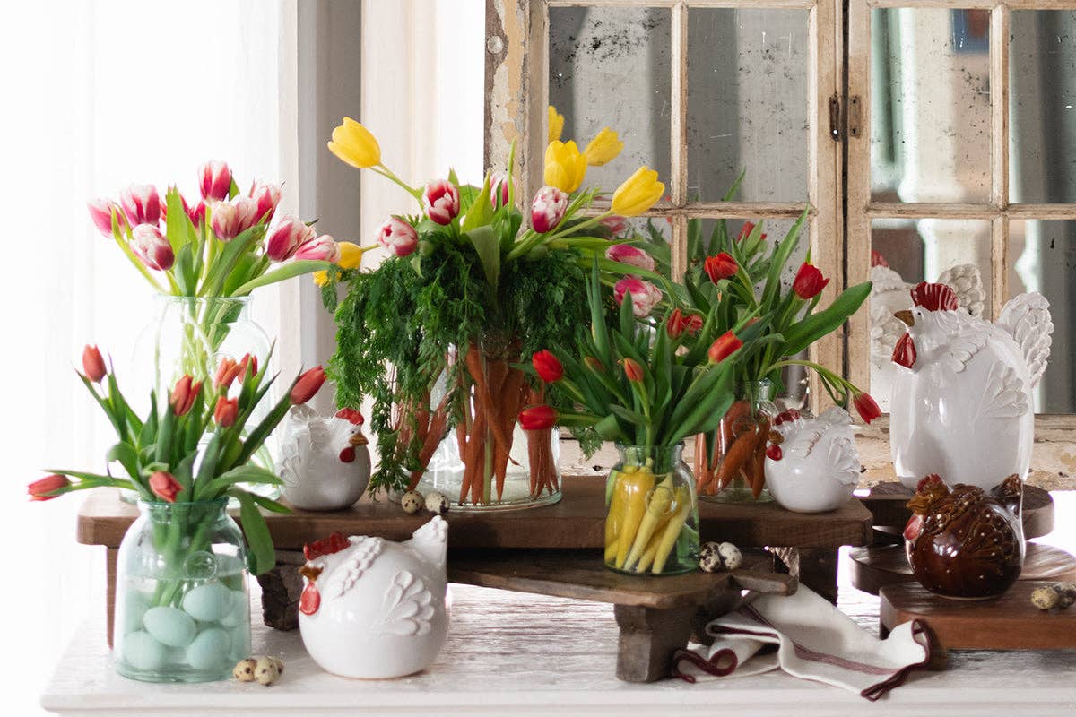 etúHOME - French Bee Mason Jar Vase, Medium
