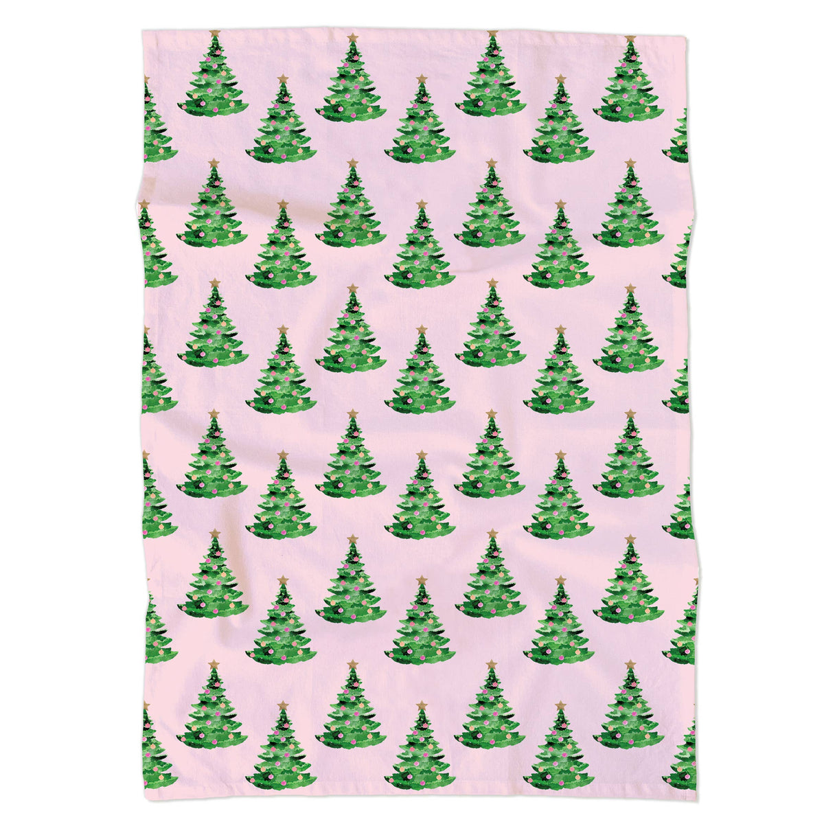Gert & Co - Pink Christmas Tea Towel | Christmas Trees on Pink Tea Towel