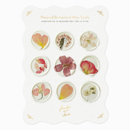 Frankie & Claude - Pressed Botanical Pink Floral Wax Seals | Peel & Stick