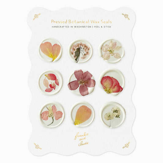 Frankie & Claude - Pressed Botanical Pink Floral Wax Seals | Peel & Stick
