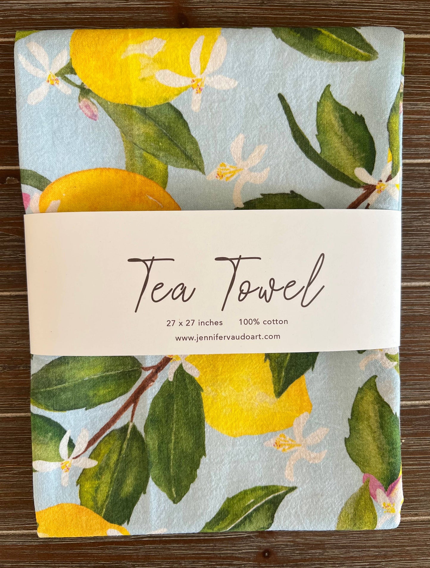 Jennifer Vaudo Art - Lemon Tea Towel, Kitchen Decor, Hand Towel, Bright