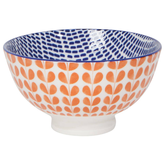 Now Designs by Danica - Orange Blue Blossom Stamped Bowl 4 Inch
