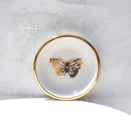 Apricity Ceramics - Gold Butterfly Ring Dish | Handmade Pottery Trinket Holder