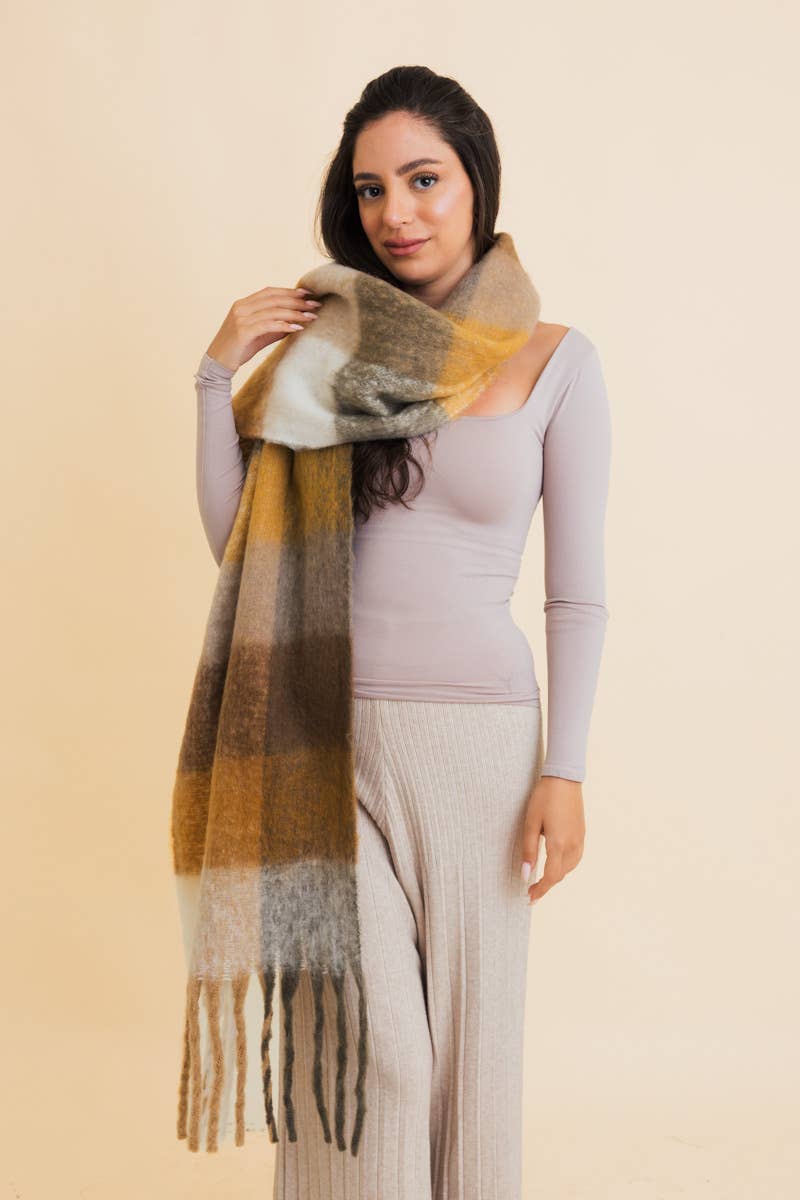 Leto Accessories - Cozy Breeze Oversized Fringe Scarf - Fall & Winter Essential
