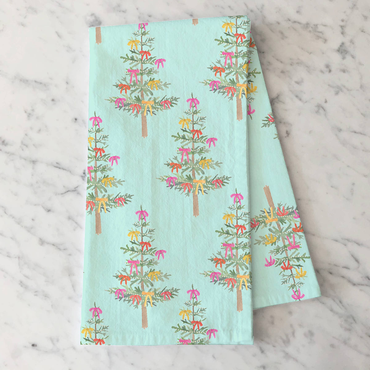 Gert & Co - Whimsical Holiday Trees Tea Towel | Cute Christmas Tree