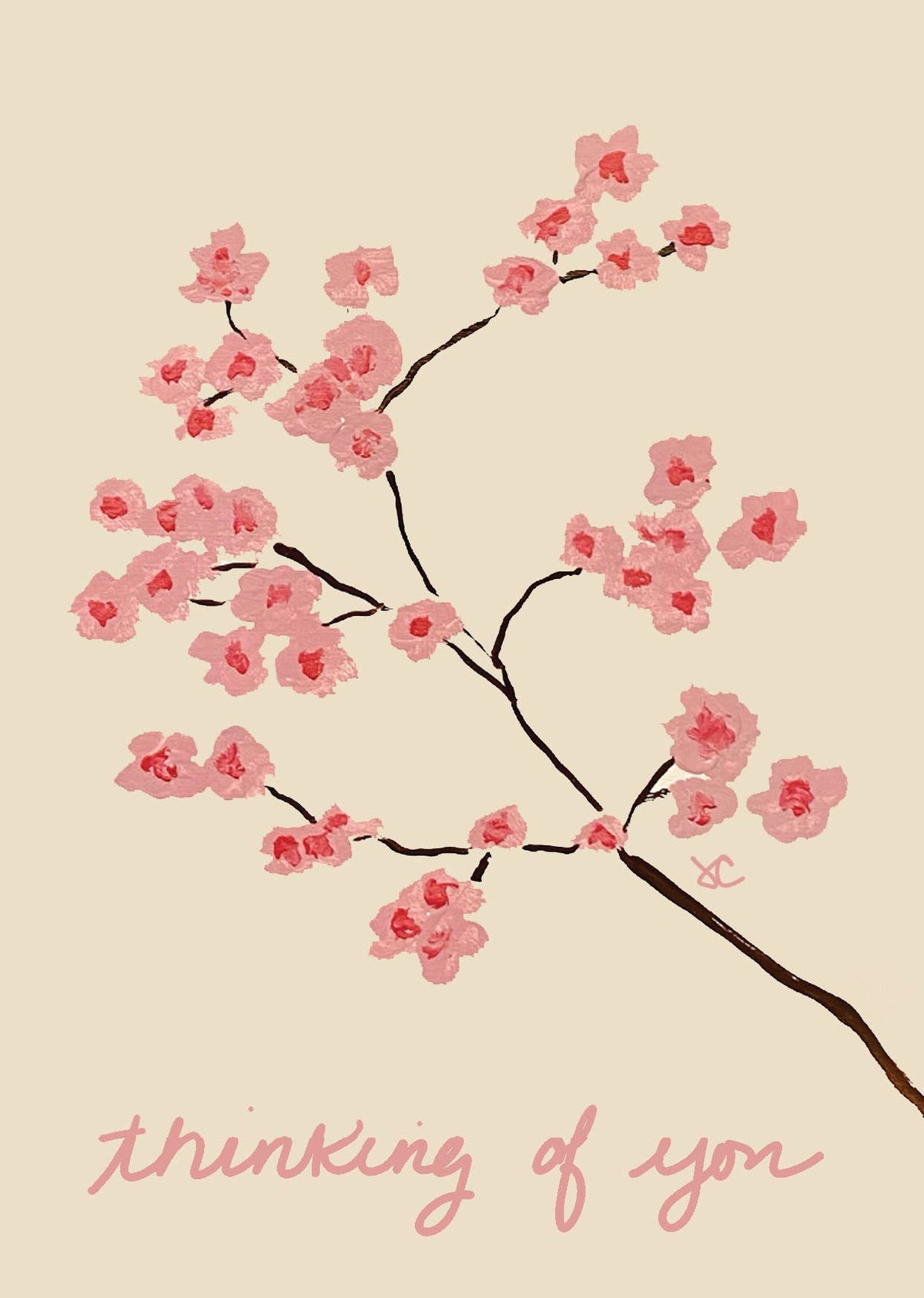 Citrus Daisy - Cherry Blossom Thinking of You Card