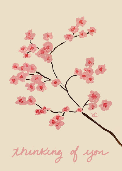 Citrus Daisy - Cherry Blossom Thinking of You Card