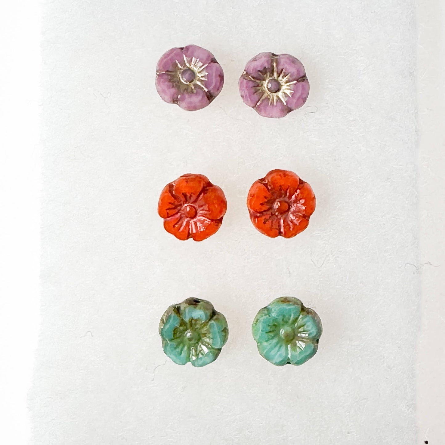 Nest Pretty Things - Tiny Flower Stud Earrings, 24K gold plated posts